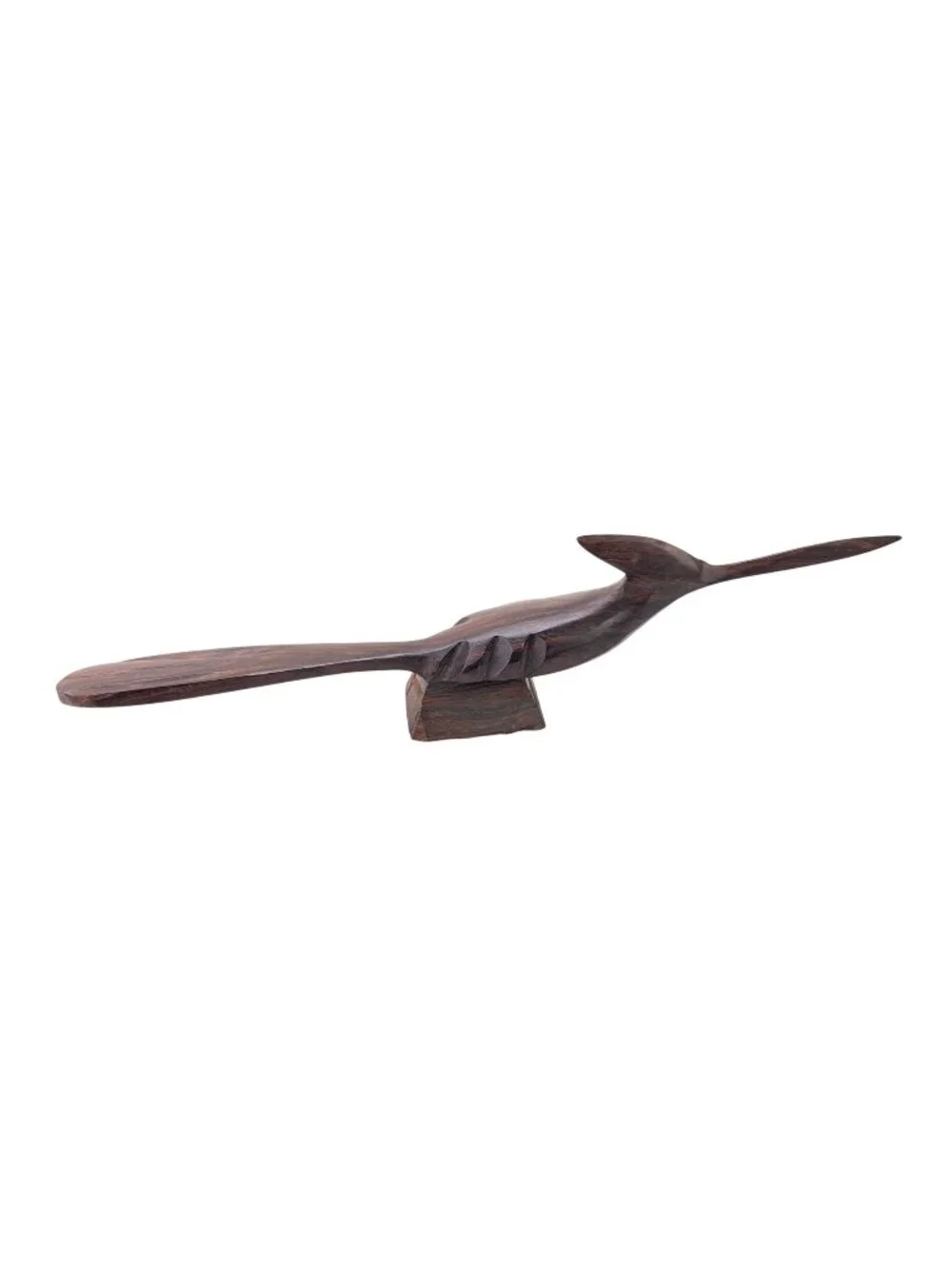 Vintage Hand-Carved Ironwood Wooden Roadrunner Sculpture Bird Figurine 8 Inches